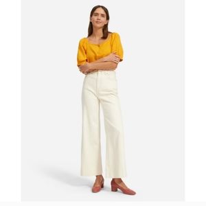 EVERLANE The Linen Puff-Sleeve Top Marigold